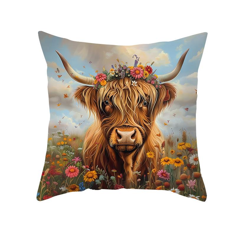 Pillow Cover Farm Livestock Series Holiday Decoration Pillow Cover Bedroom Living Room Cushion Cover