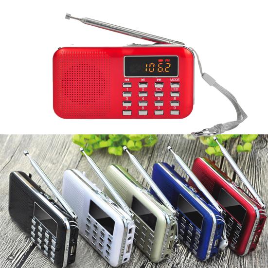 Y-896 Digital Radio Rechargeable Flashlight Function 3W Mini Portable FM Radio with TF Card Slot for the Aged