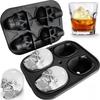 Skull Ice Ball Mold BPA Free Silicone 3D Flexible Ice Cube Trays DIY Freezer Maker Halloween Horror Skull Head Ice Cube Cocktail