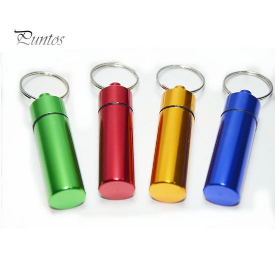 Tragbares, versiegeltes Glas, Schlüsselanhänger, Schraubdeckel, Aluminiumlegierung, wasserdicht, flacher Boden, zum Aufhängen, Mini-Tablet, Pillenaufbewahrung, Flaschenbehälter, Halter, Schlüsselanhänger