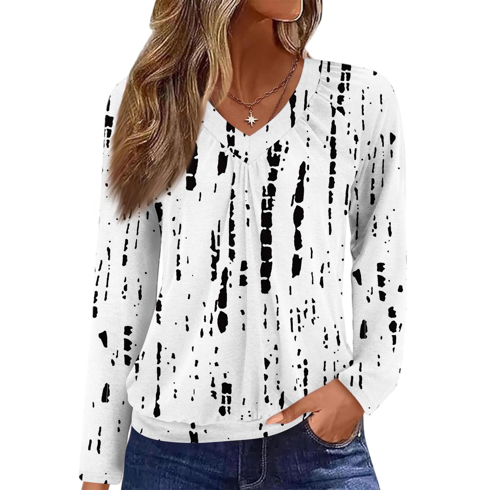 

Женский повседневный модный топ с V-образным вырезом, рукавами реглан, плиссировкой и цветочным принтом, с длинным рукавом XL чёрный