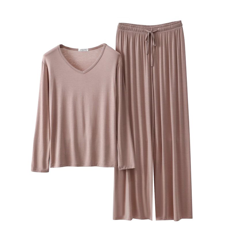 Women's Loose Casual Pajama Sets V-neck T-shirt and Drawstring Pants