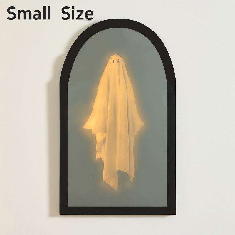 Halloween Novel Ghost Mirror Creative Parody Holographic Ghost Mirror Ghostly Horror Ghost Halloween Atmosphere Decoration (As shown-15197)-