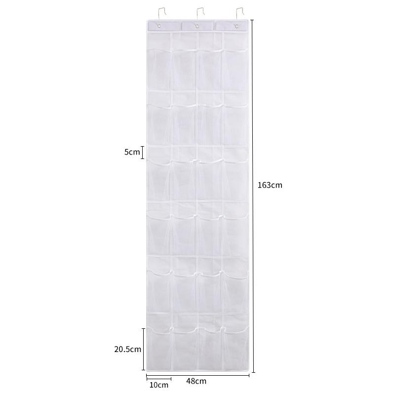 24 Pocket Large Mesh Cloth Box Storage Hanging Bag Wall-mounted Sundries Organizer Holder Room Shoes Slippers Storage Bag