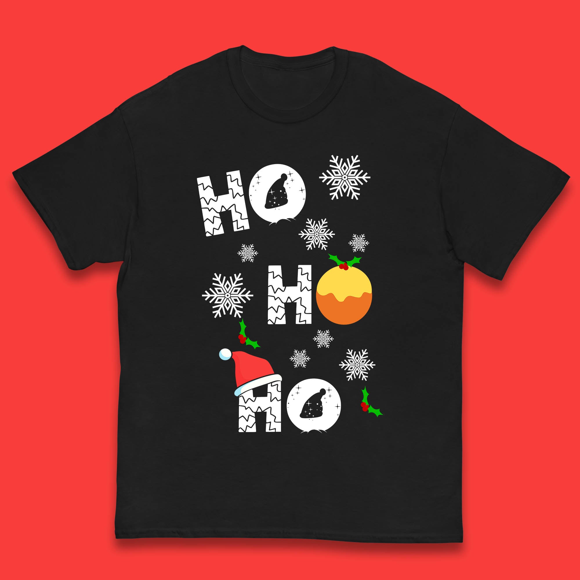 Ho Ho Ho Christmas Kids T Shirt Christmas Santa Hat Top 150
