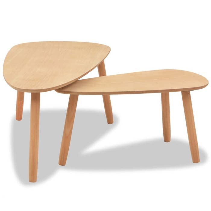 Tables basses en bois de pin massif - VIDAXL - Style scandinave - Marron - 244733