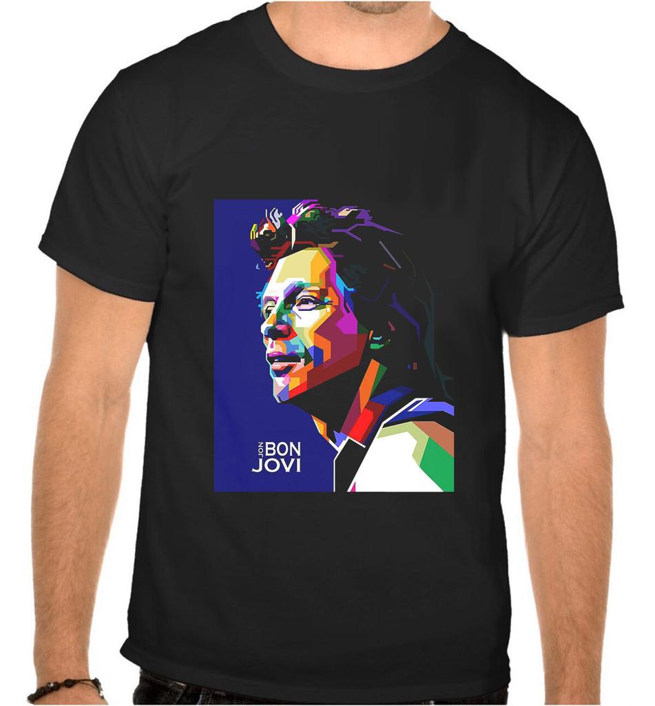 26 Bon Jovi Rock Music Logo Black T-Shirt -1157- Unisex T-Shirt