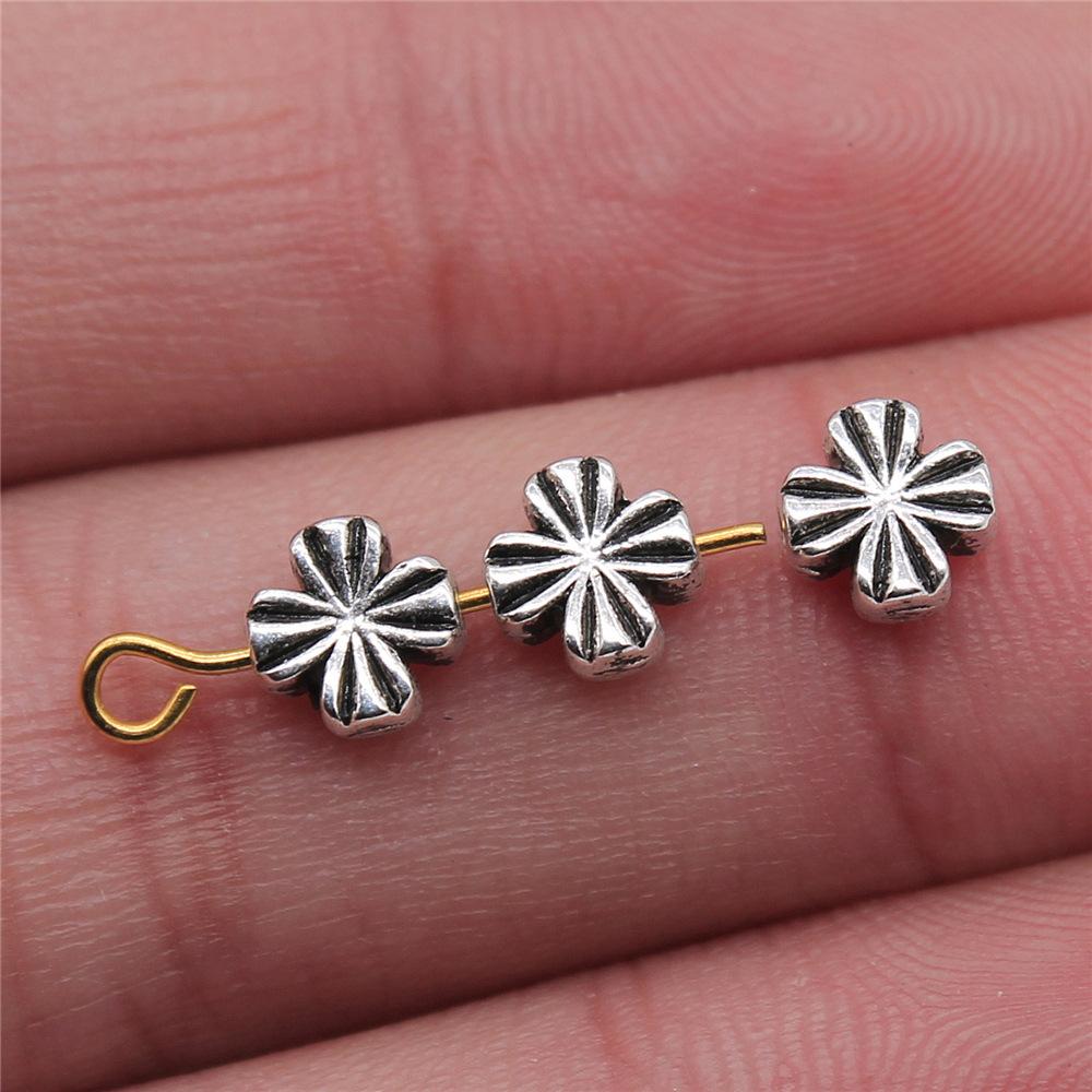 20pcs Flower Small Hole Bead Charms For Jewelry Making DIY Crafts Making Findings Handmade Tibetan Jewelry