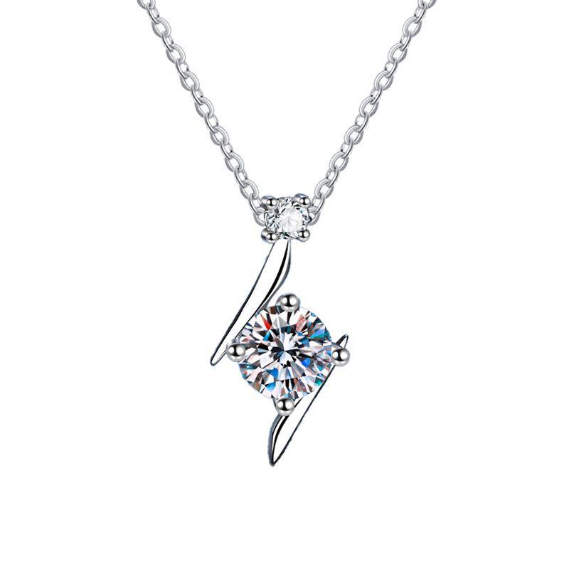 Moissanite Dia 6.5mm1CT Woman Pendant Sier Necklace for Women Chains Party Bridal Fine Jewelry 925sterling Silver Necklace