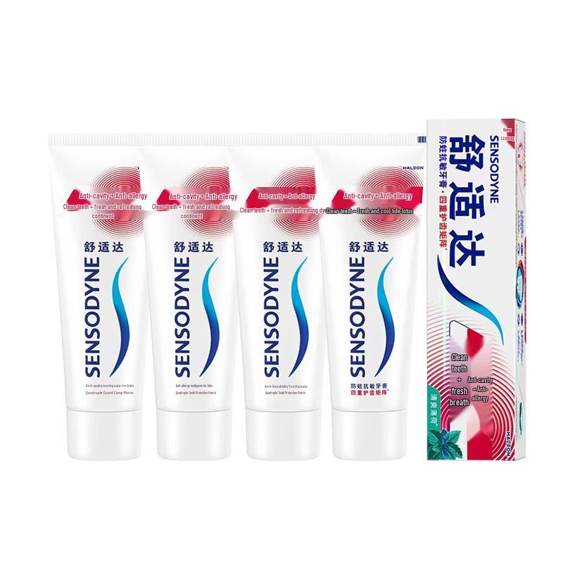 Sensodyne Anti-Cavity & Sensitivity Toothpaste, Fresh Mint, 4x100g