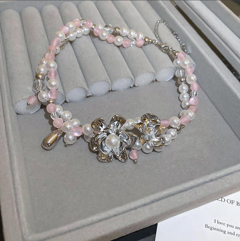 Baroque Water Drop Pearl Fringe Necklace Temperament Collarbone Chain French Retro Necklace Women