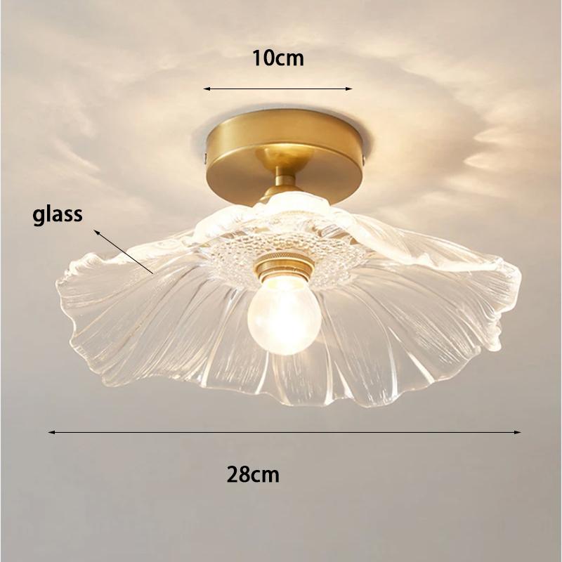 Retro Lotus-shaped Glass Pendant Lamp for Home Cecoration Lighting Dining Room Bedroom Bedside Long-line Ceiling Lamp Store Lamp