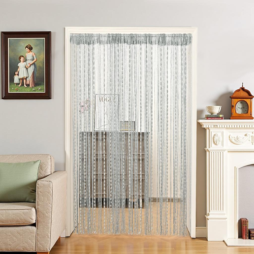 New Style Encrypted Pom-Pom Embellished Curtain Rod Door Curtain Partition Curtain Living Room Dining Room Decorative Curtain