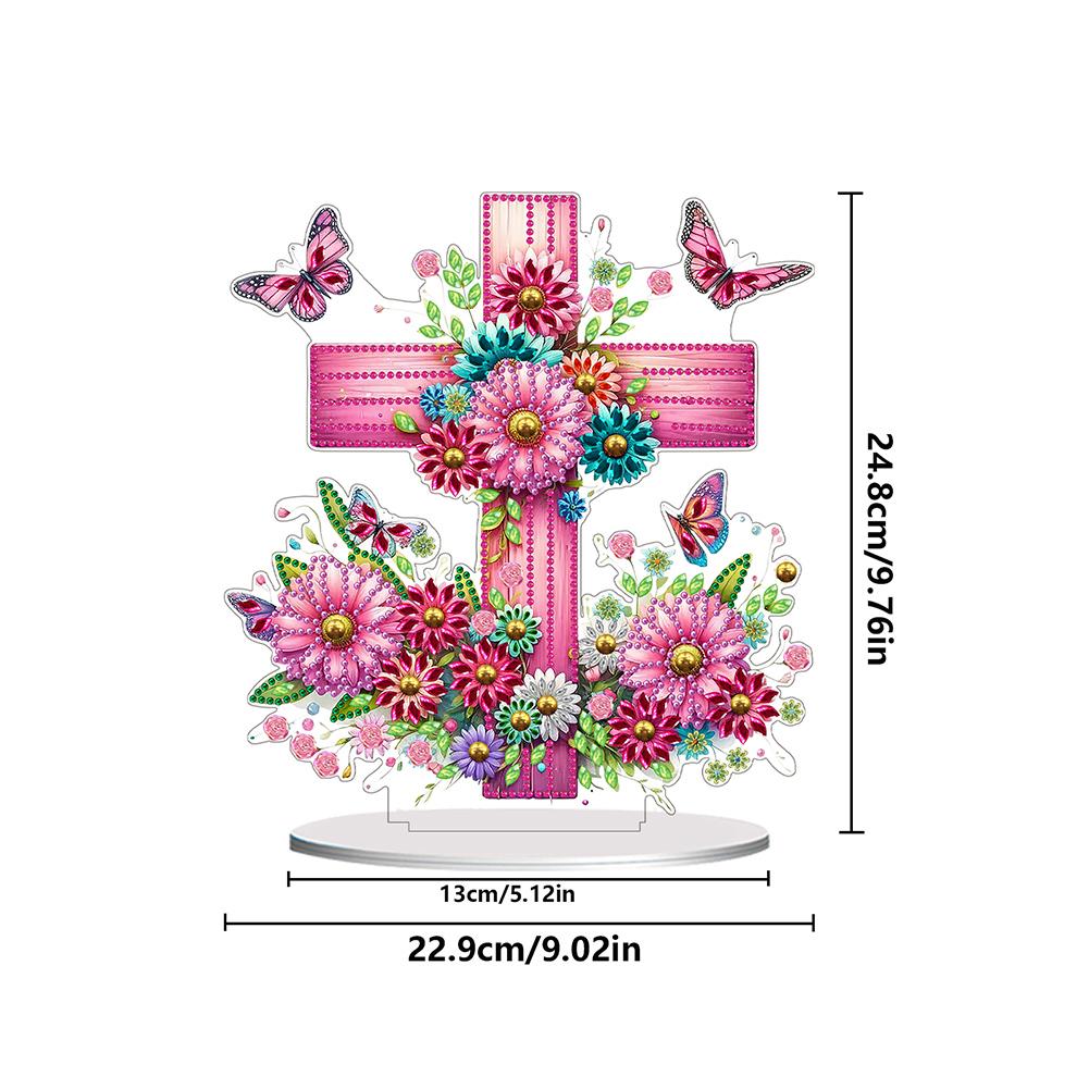 Cross Fairy Special Shaped Diamond Painting Tabletop Ornaments Kit Table Top Diamond Painting Ornament Kits for Adults Beginner