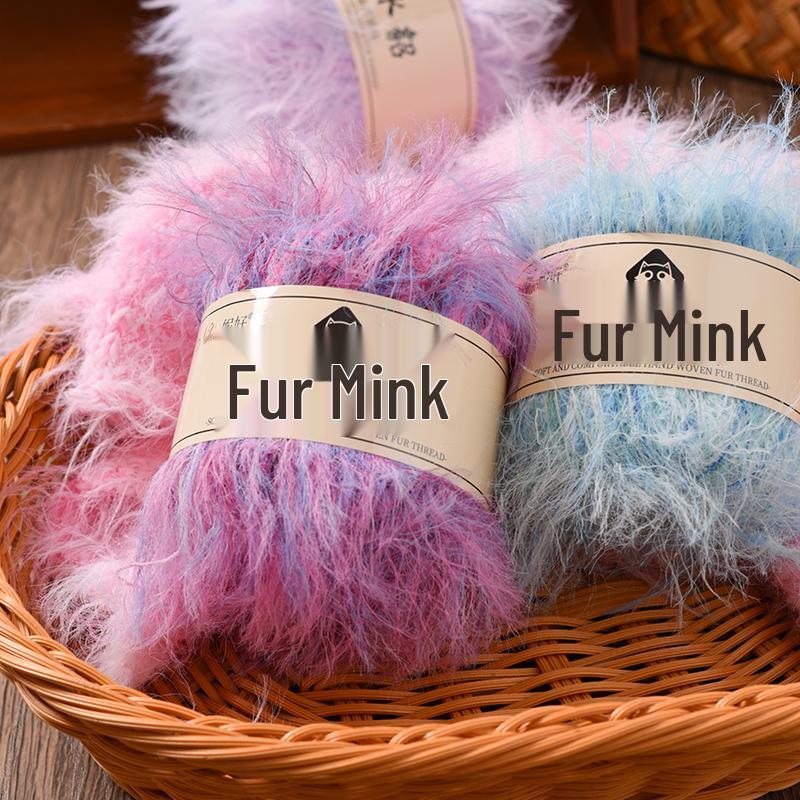 Hand-Knitted Coral Velvet Mink Yarn Pack for Scarves & DIY Projects