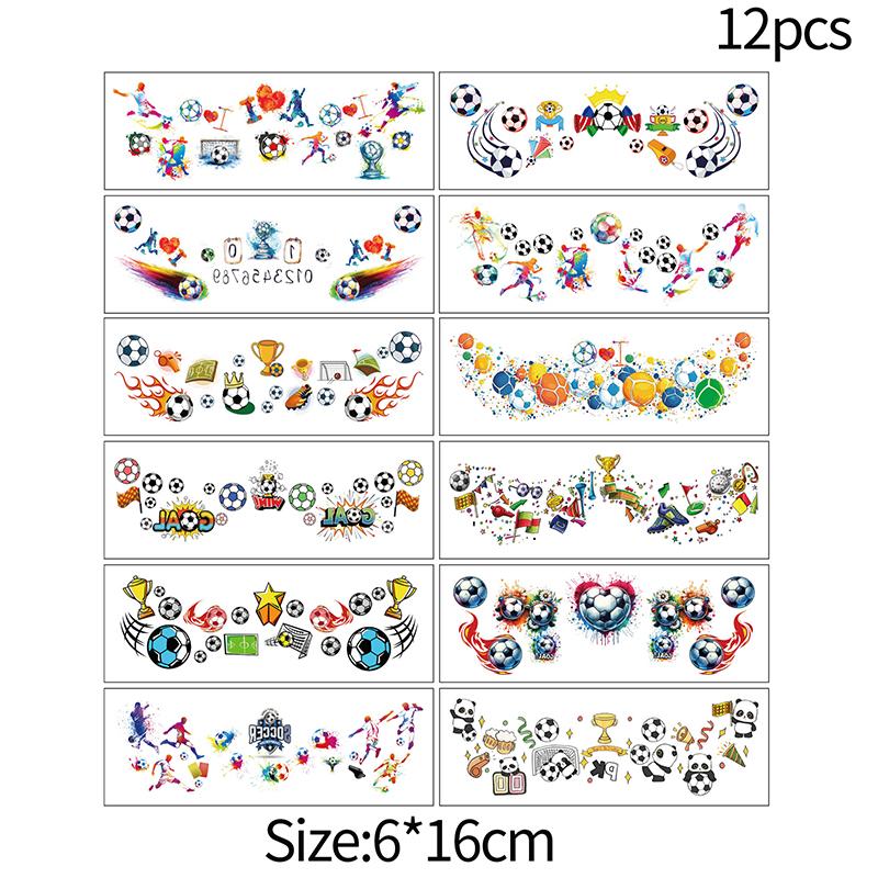 Sports Theme Tattoo Sticker Football Game Fans Luminous Temporary Tattoo Stickers Waterproof Party Makeup Face Stickers