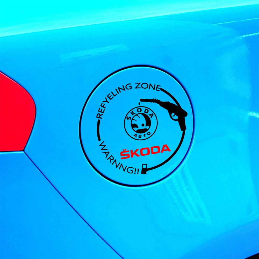 Car Styling PVC Logo Body Fuel Tank Cap Emblem Decoration Sticker For Skoda S Kodiaq Fabia Kamiq Karoq Octavia 3 A5 A7 VII Scala kyvc74