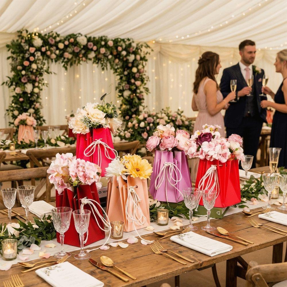 10Pcs Paper Flower Gift Box Romantic Rose Bouquet Bags Exquisite Floral Wrapping Box  Gift Packaging