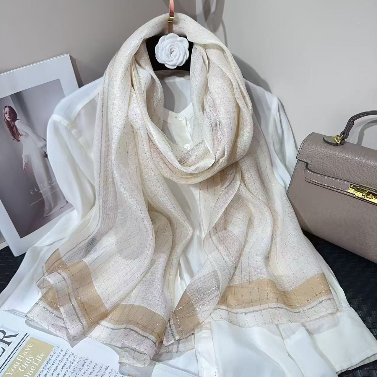Mode Zijde Wol Sjaal Dames Nek Sjaals Wraps Voor Dames Foulard Sjaals Pashmina Vrouwelijke Hijab Bandana Bufanda Effen Poncho 70x190cm gray