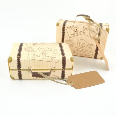 Funny Box 10pcs/50pcs Creative Mini Suitcase Candy Box Candy Packaging Carton Chocolate Box Wedding Gift Box with Card Event Party