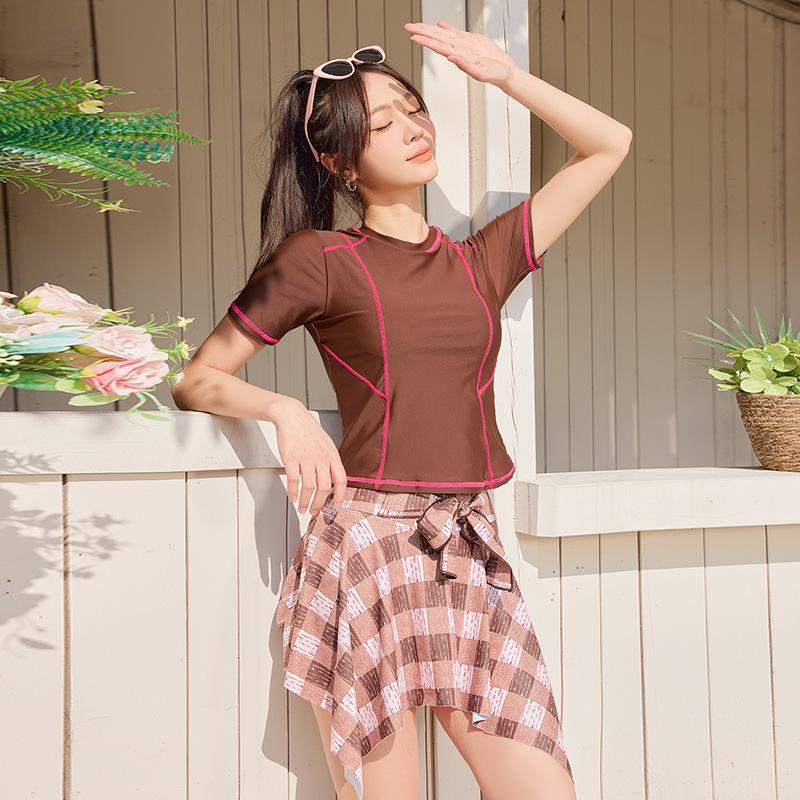 

Женский купальник большого размера, утягивающий живот, из двух частей: Спортивный комплект с длинным рукавом для горячих источников 3XL