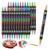 12/24/36pcs,Dual-tip Dual-Color Acrylic Marker for Rock Painting, Canvas, Wood, Ceramic, Glass, Stone, Fabric
