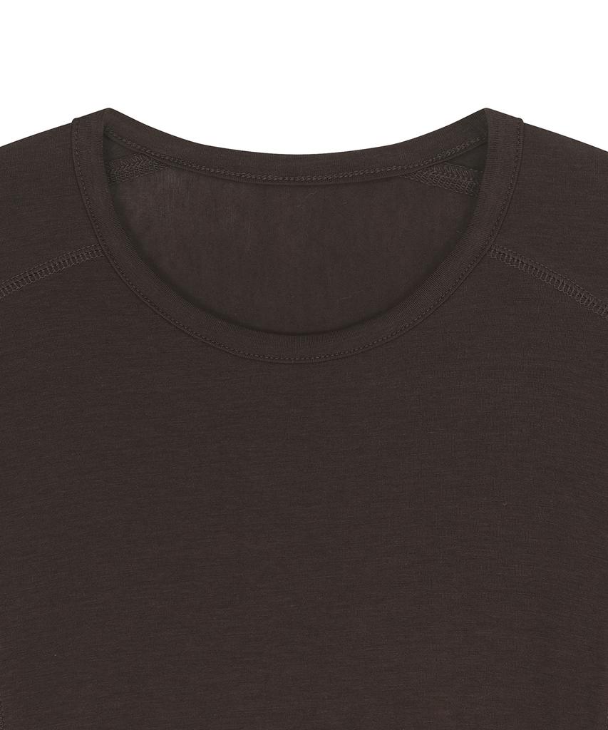 NOIRER Wool Tencel Incision T-Shirt (Brown)