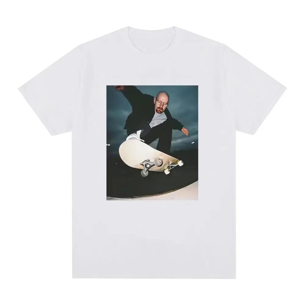 

Summer Men s Skateboard Print 100% Pure Cotton Casual Outdoor Round Neck Short Sleeved Sports Soft Breathable T-shirt 4XL