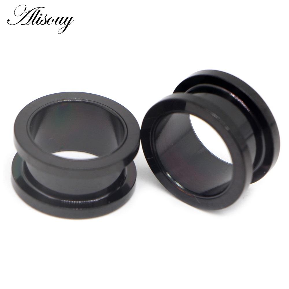 New 2pcs Colorful Anodized Stainless Steel Screw Fit Ear Flesh Tunnel Earring Plug Expander Body Jewelry Piercing Earlet Gauges