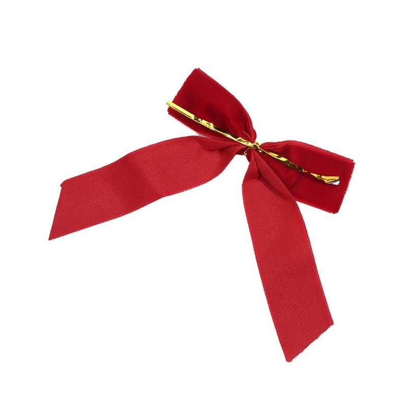 10PCS Velvet Bows for Christmas Tree Decor Wreath Garland Velvet Bow with Twist Tie Ribbon Ornament Diy Craft Holiday Wrapping Decorations