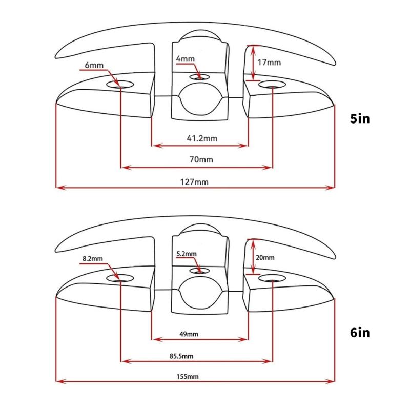 Pack of 1 Long lasting Stainless Steel bending Cleat Rust Resistant Marine Grade for Yachts Kayaks quick mount