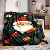 1pc Christmas Santa Blanket, Lightweight Flannel Throw Blanket for Sofa, Bed, Travel, Camping, Living Room, Office, Couch, Chair, A0922072
