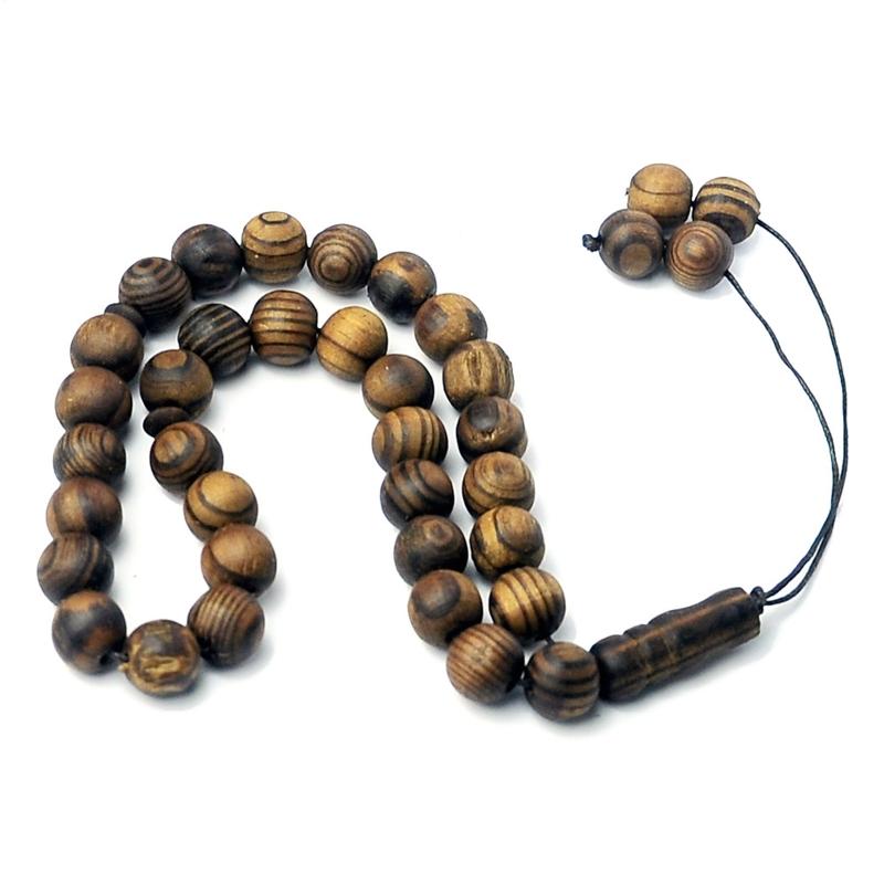 Islamic Muslim Wood Bracelet Pendant Wooden Rosary Beads 33pcs Prayer Bead for Home Women Men Religion Eid Ramadan Gift