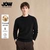 JOW Men's Pure Wool Ribbed Crew Neck Pullover Sweater