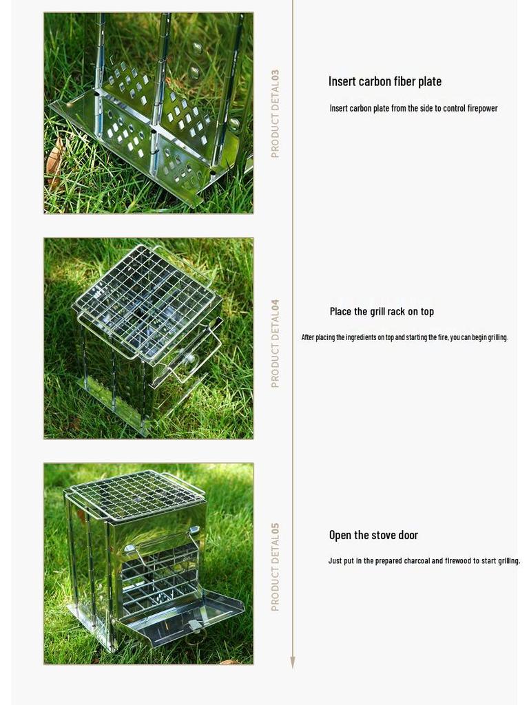 Large Portable Folding Stainless Steel BBQ & Camping Grill Heater