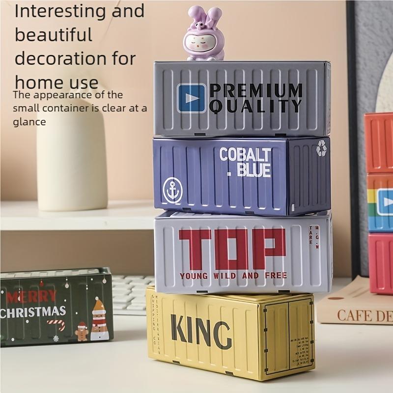 Retro Mini Industrial Style Stapelbare Aufbewahrungsbox, Kleine Multifunktionale Blech-Aufbewahrungsbox, Kreative Heimdeko Schmuckschatulle