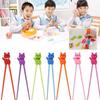 1 Pair Melamine Material Training Chopsticks Silica Gel Cute Cat Practice Chopsticks Cute Style Bicolor