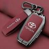 Leather Zinc Alloy Car Key Case for Toyota Corolla Hybrid 2021 Rav4 Land Cruiser Prado Camry Highlander Prius C-HR 2018+