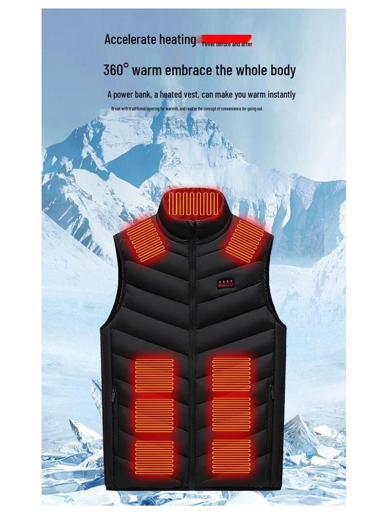 Seventeen-Zone USB Electric Heating Vest for Winter Warmth