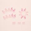 24Pcs Almond Press On Nail Flower French Fake Nail Acrylic False Nail,Artificial Nail Glues On Nail for Womens Girls