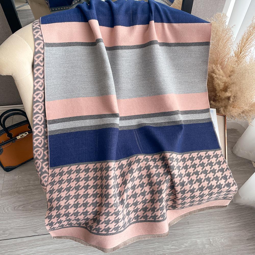 Winter Women'S Scarf Luxury Design Double Sided Cashmere Feel Scarf Warm Scarf Shawl