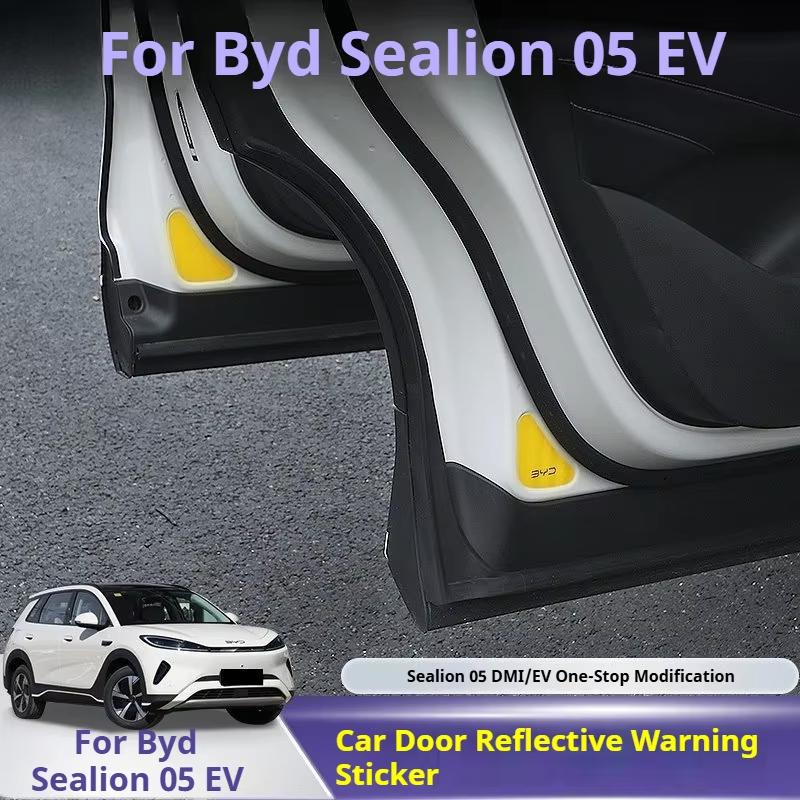 For BYD Sea Lion 05 EV Door Reflective Sticker Trunk Switch Warning Reminder Sticker Exterior Decoration Sticker Car Accessories