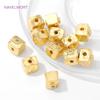 18K Gold Plated Square with Zircon Spacer Beads For Bracelet Making,Beads Separators,DIY Jewelry Making,Accessories For Jewelry