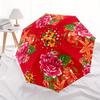 1pc Floral Fabric Automatic Folding Umbrella - 8-Rib Iron Frame, Windproof, Portable Sunshade with Plastic Handle for Travel & Outdoor Activ