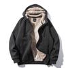 Autumn Winter Thicken Hooded Cotton Winter New Plus Cashmere Men's Casual Lamb Cashmere Plus Size Hoodie Plush Coat Streetwear