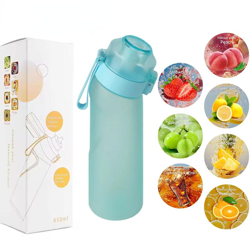 

Бутылка для воды LUSQI 650 мл с ароматом воздуха и 7 шт. капсул с разными вкусами, спортивная соломенная чашка из тритана для занятий спортом на открытом воздухе, фитнеса, без BPA 0.65L