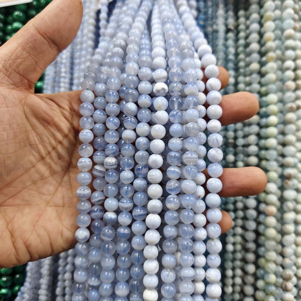 Blue Series Aquamarine & Blue Lace Agate Natural Stone Beads for DIY Jewelry