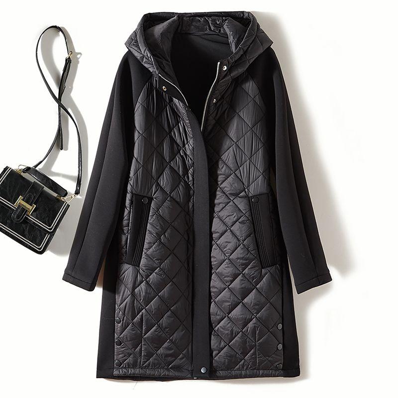 

Небольшое количество экспортных заказов! Высококачественное женское худи Харадзюку, двухслойное, из хлопка-сырца, коконообразной формы, приталенное, длинное пальто с хлопковой подкладкой Black L