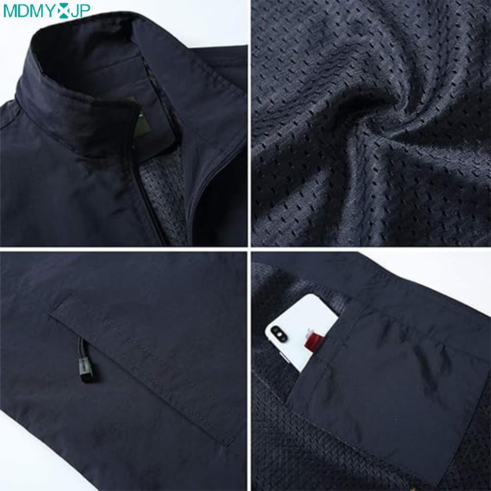 MDMYXJP UV UV Protection Photographer Outdoor Mesh Vest for and and MD383 Protection, Quick-Drying, Breathable, Vest, Fishing, Hiking, Fishing,
