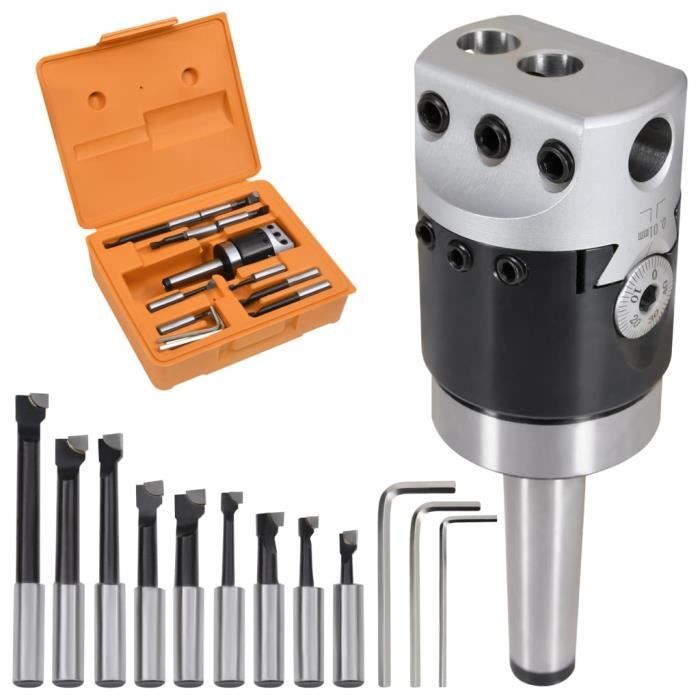 VidaXL Jeu d'outils d'alésage 15 pcs 50 mm Tête d'alésage MT2-F1-12